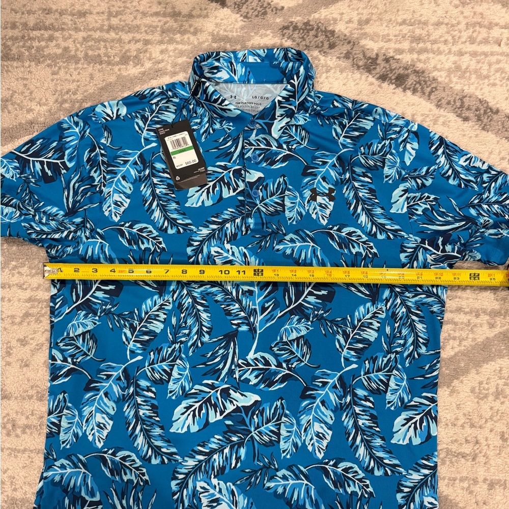 Brand new under armour playoff polo floral blue size large - Picture 5 of 6